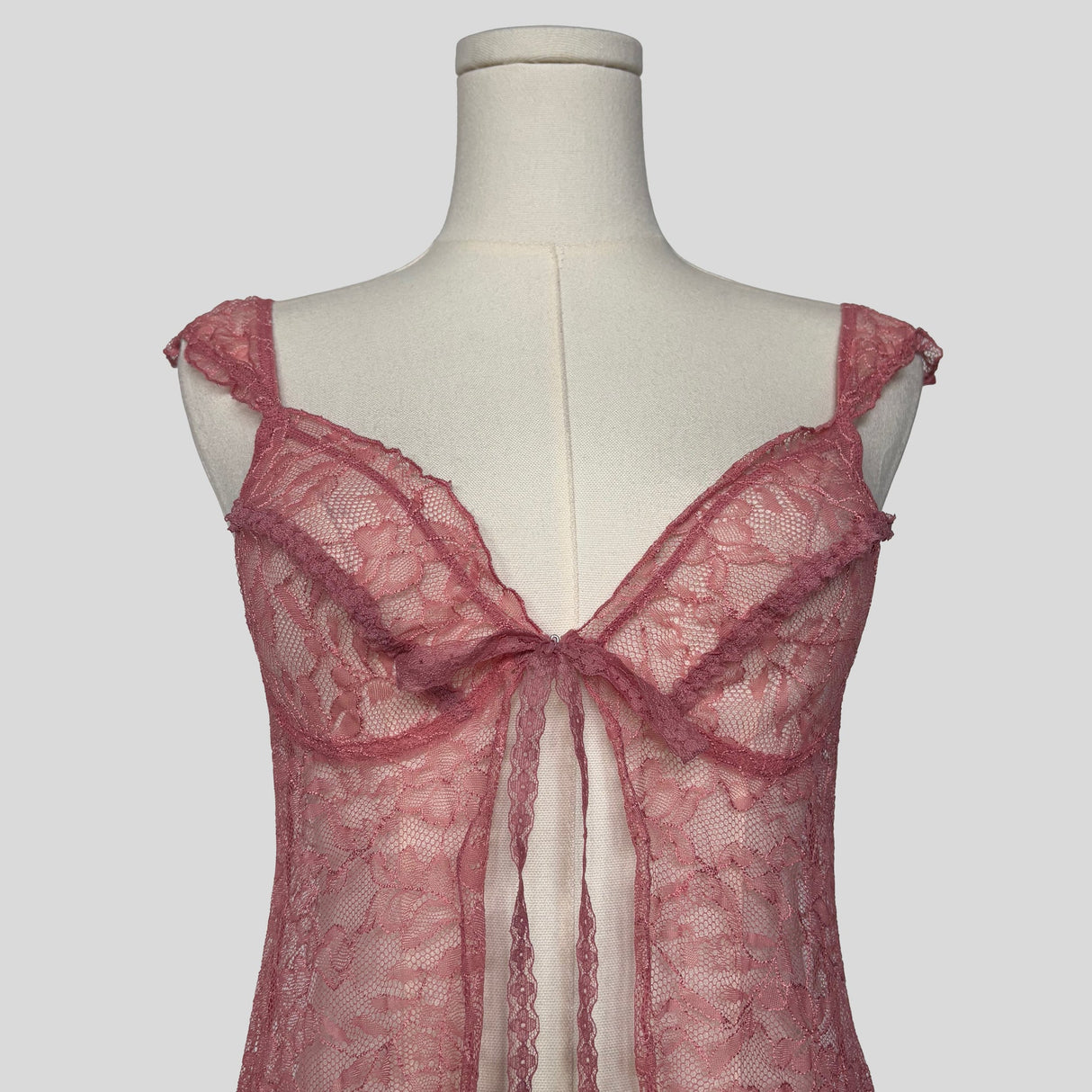 Sheer lace split front babydoll dress with matching panties