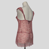 Sheer lace split front babydoll dress with matching panties