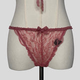 Sheer lace split front babydoll dress with matching panties