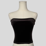 Velvet strapless tube top