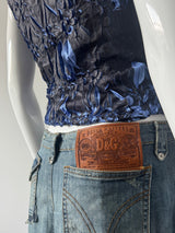 DOLCE & GABBANA Washed Denim Wide Leg Shorts