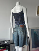 DOLCE & GABBANA Washed Denim Wide Leg Shorts