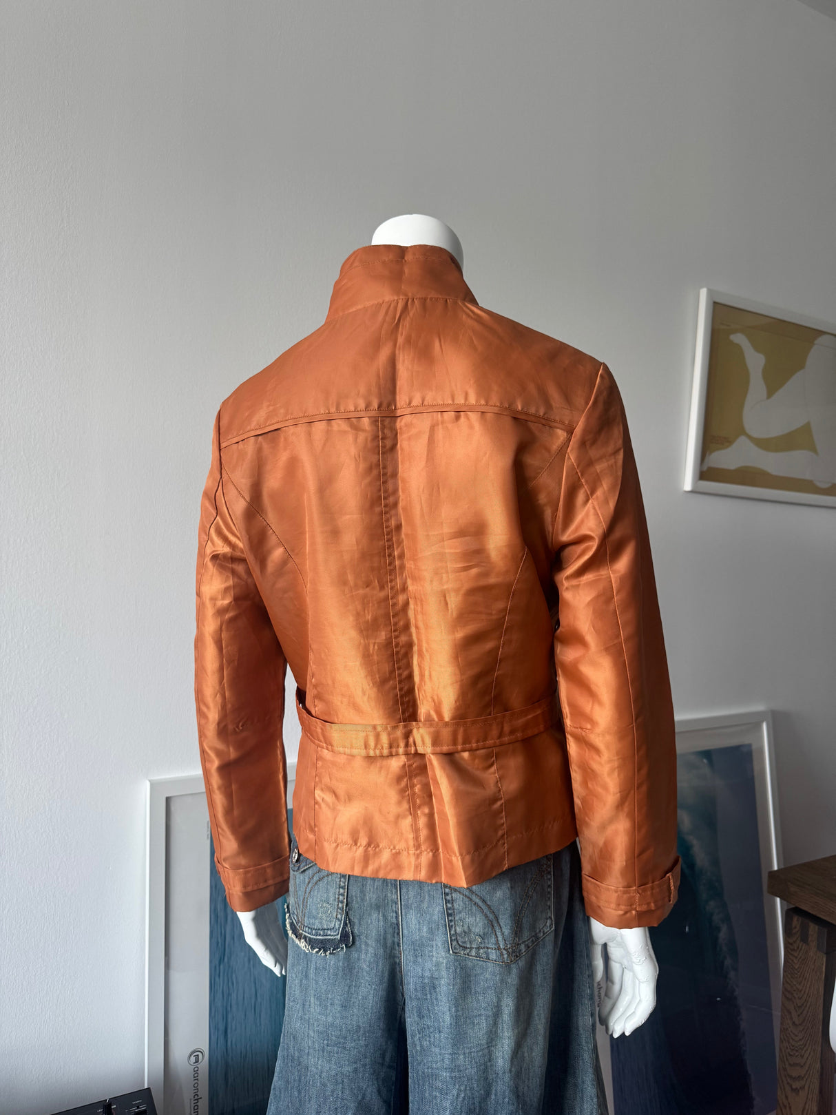 Terracotta Mock Neck Zip Up Jacket