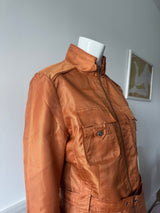 Terracotta Mock Neck Zip Up Jacket