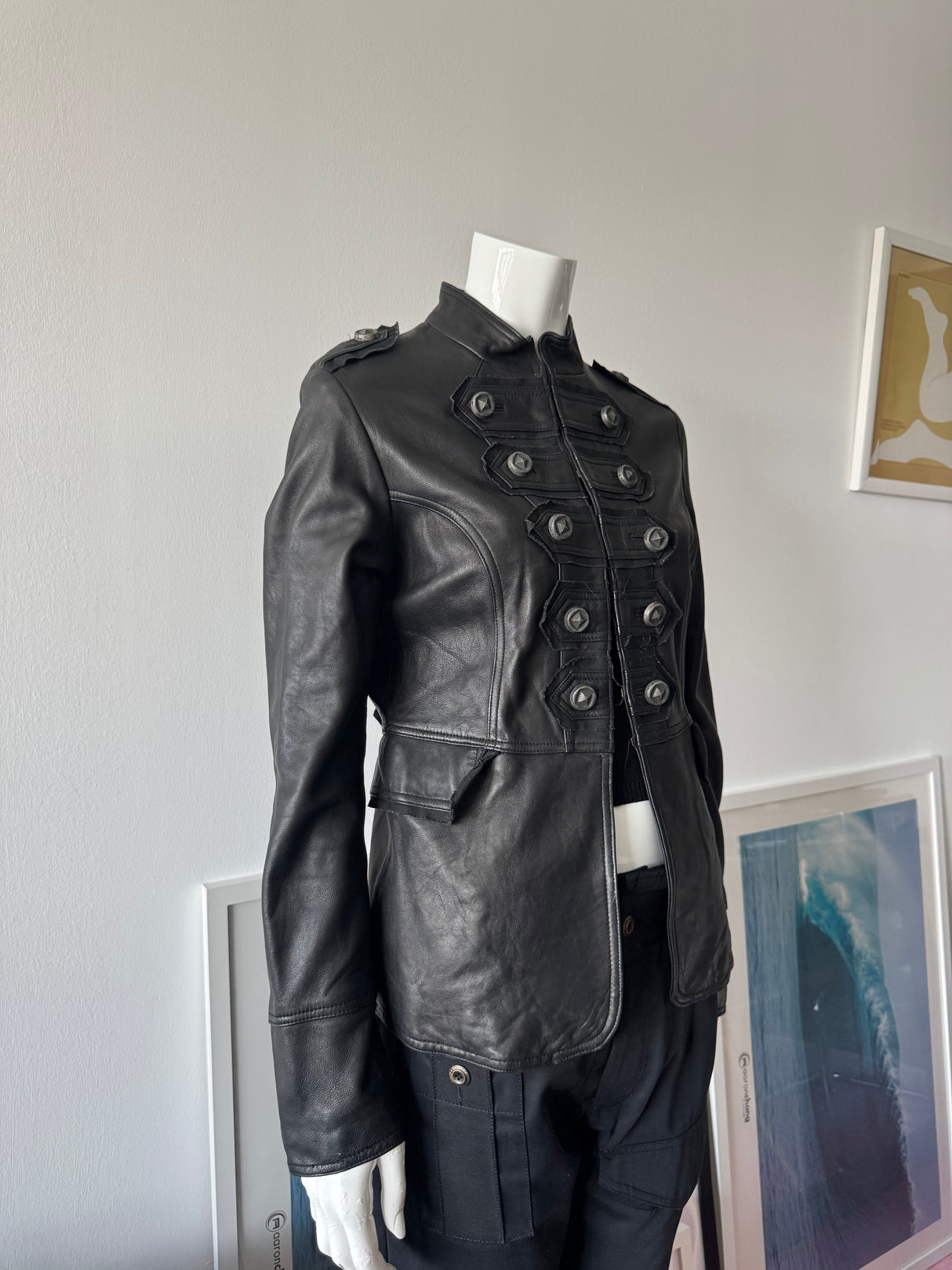 MISS ME Black Military Leather Jacket