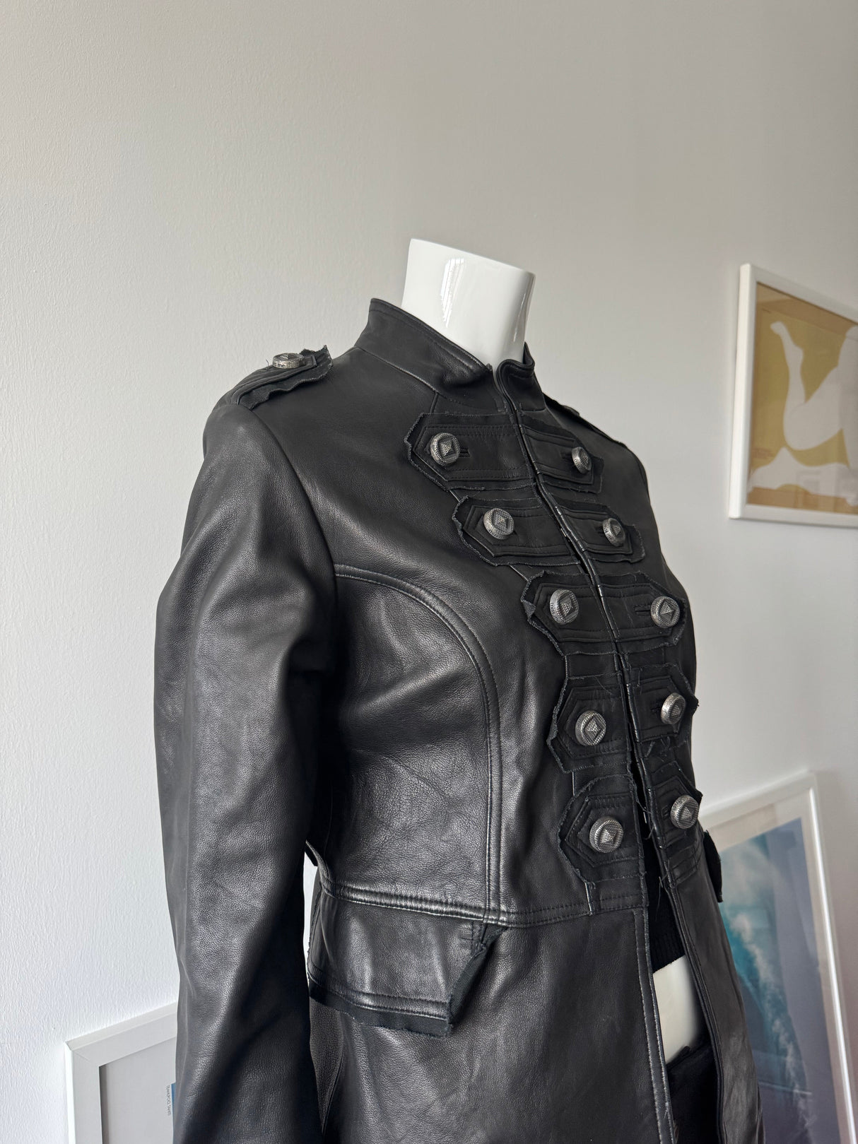 MISS ME Black Military Leather Jacket