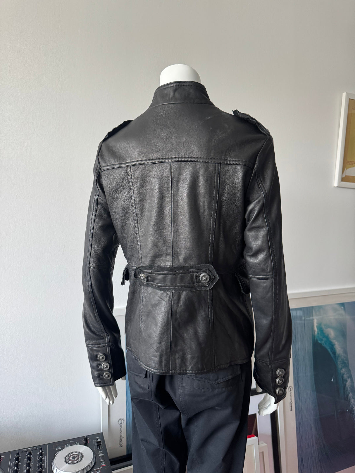 MISS ME Black Military Leather Jacket