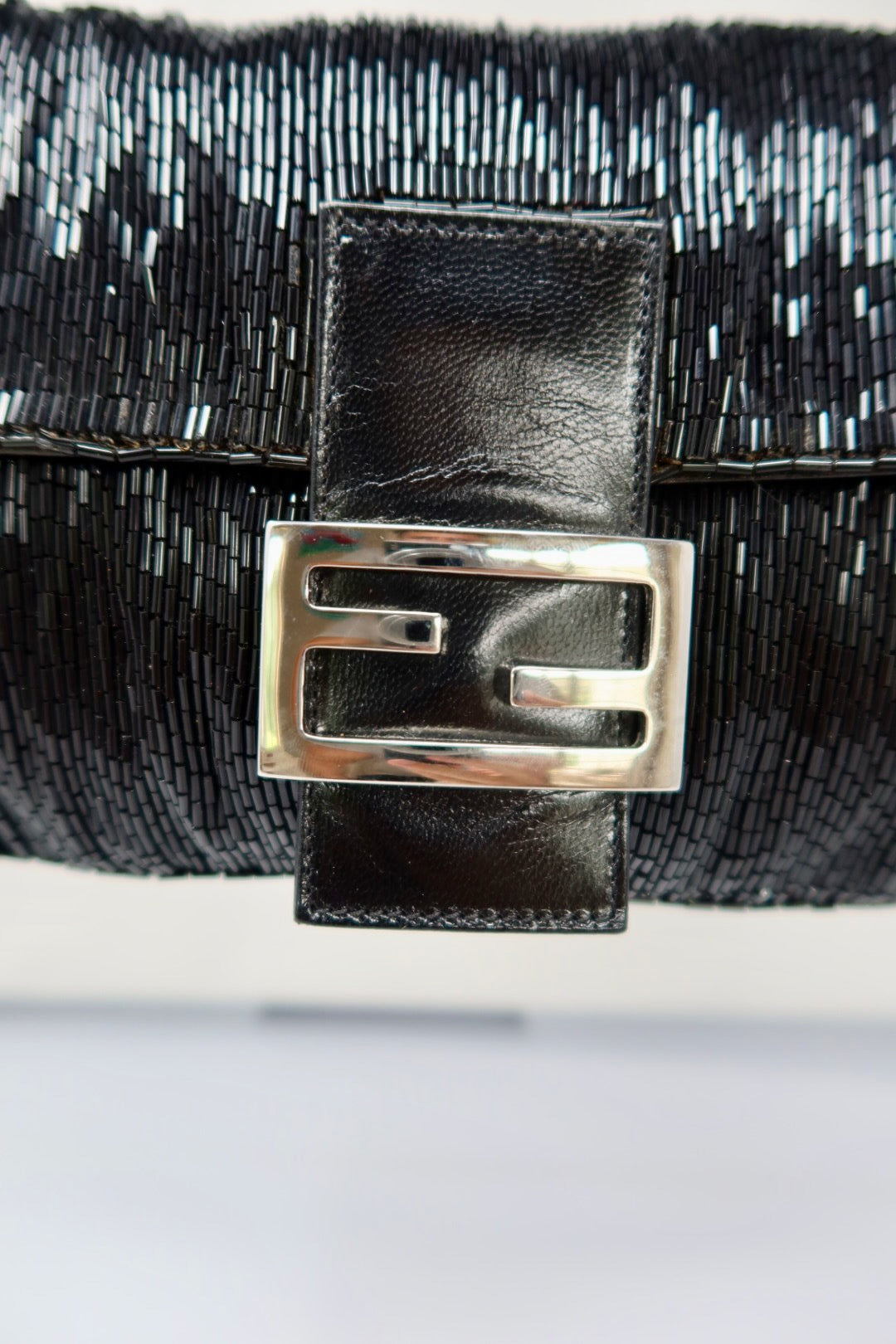#74 Fendi Baguette Black Beaded