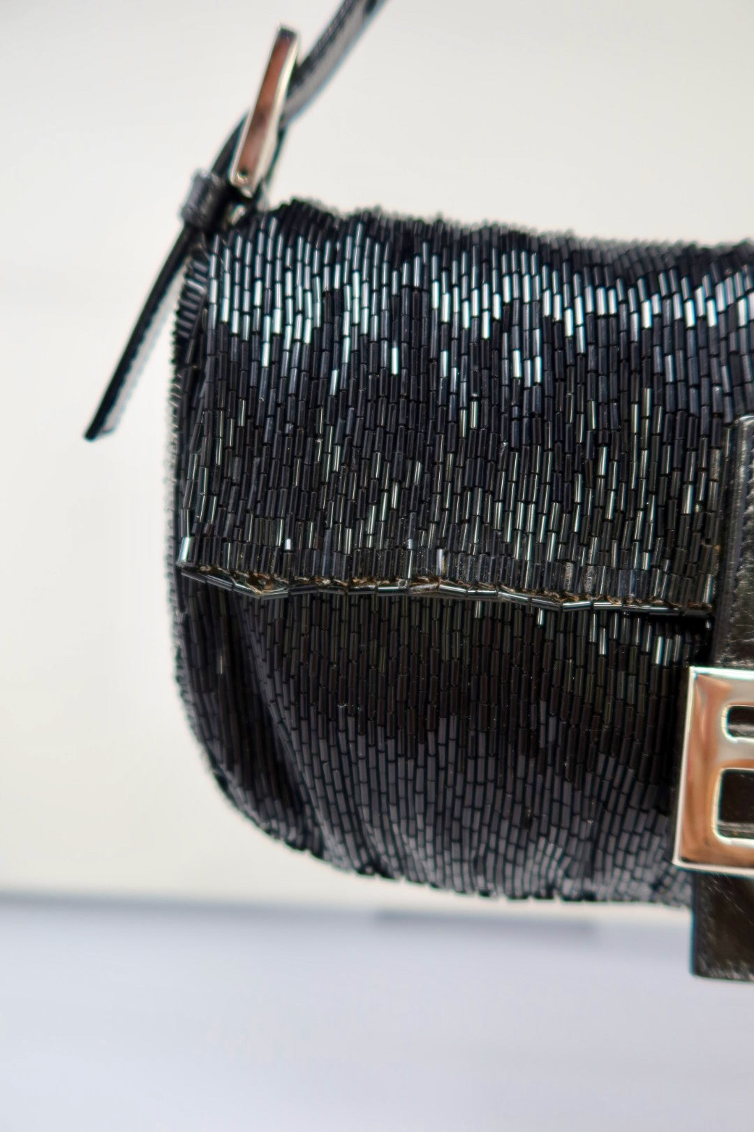 #74 Fendi Baguette Black Beaded