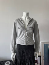 DOLCE & GABBANA Grey Zip Up Hoodie