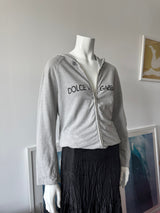 DOLCE & GABBANA Grey Zip Up Hoodie