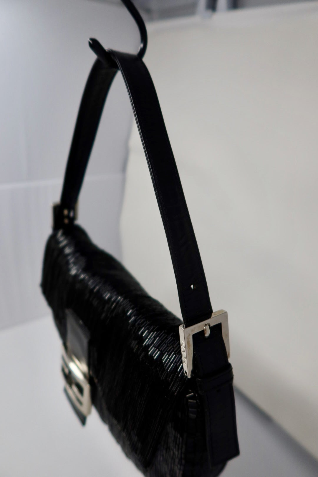 #74 Fendi Baguette Black Beaded
