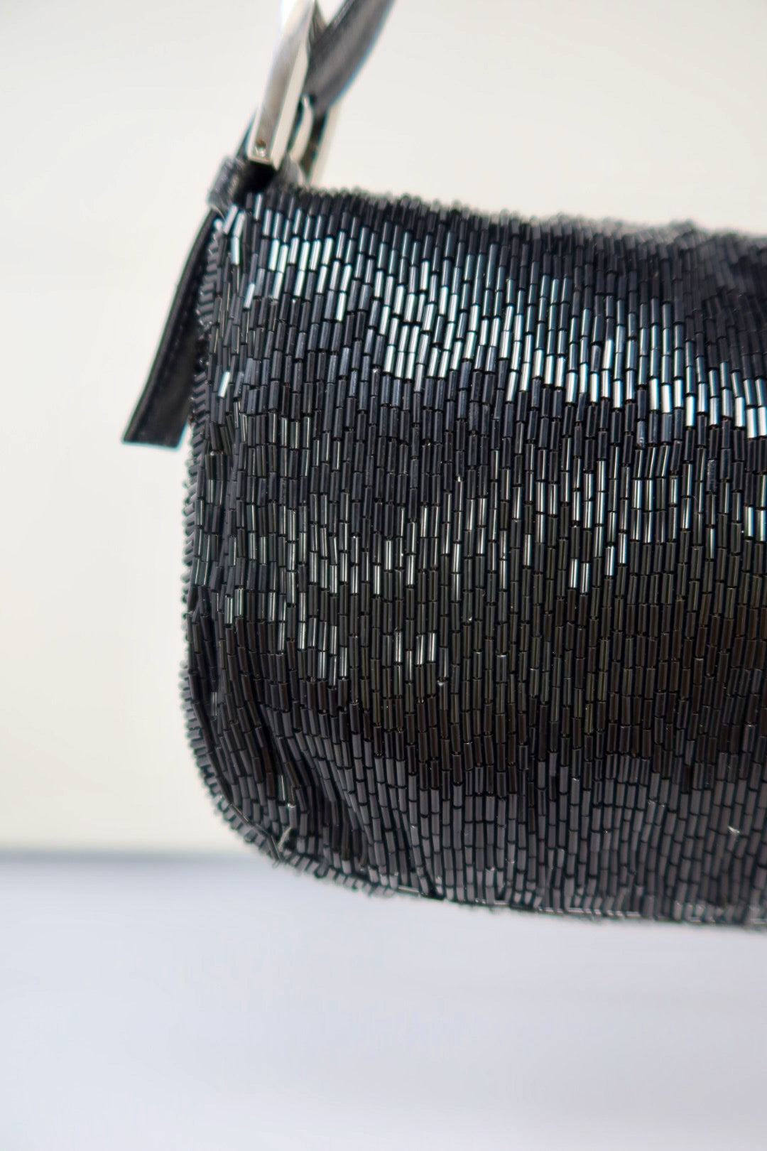 #74 Fendi Baguette Black Beaded