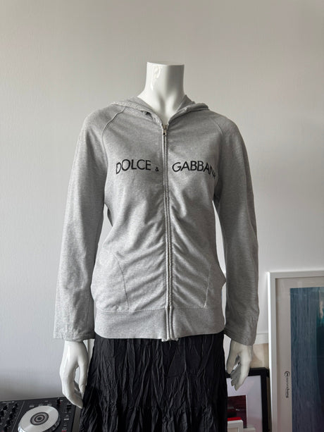 DOLCE & GABBANA Grey Zip Up Hoodie