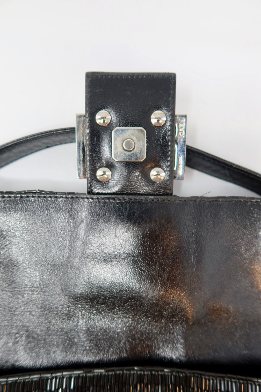 #74 Fendi Baguette Black Beaded