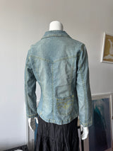 BLUE. Washed Denim Blazer Jacket