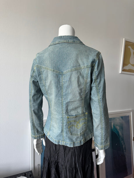 BLUE. Washed Denim Blazer Jacket