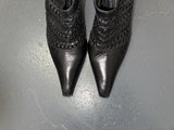 VIA SPIGA Black Leather Heeled Mules US 6