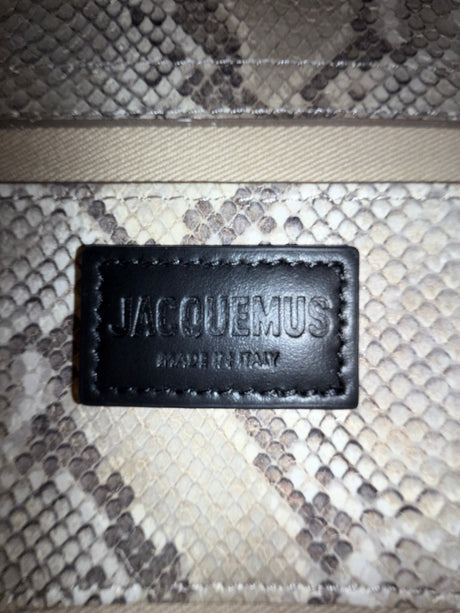 Jacquemus Le Grand Bambino Snake embossed leather ivory two way wear bag like new authentic