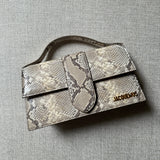 Jacquemus Le Grand Bambino Snake embossed leather ivory two way wear bag like new authentic