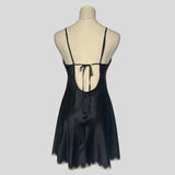 Fairy lace trim slip dress in black
