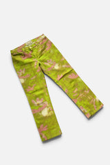 2000s Roberto Cavalli Green Floral Print Pants