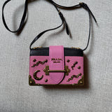 Prada Cahier Astrology Edition Pink authentic gold hardware shoulder bag 