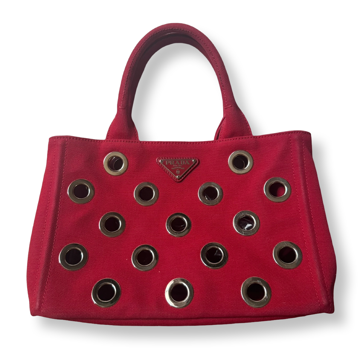 Prada Canapa Grommet Mini Tote