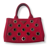 Prada Canapa Grommet Mini Tote