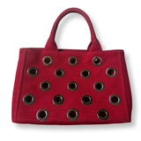 Prada Canapa Grommet Mini Tote