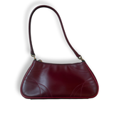 Prada Vintage 2000s Burgundy Drive Shoulder Bag Leather authentic with hot pink accents