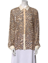 Roberto Cavalli Animal Print Button-Up