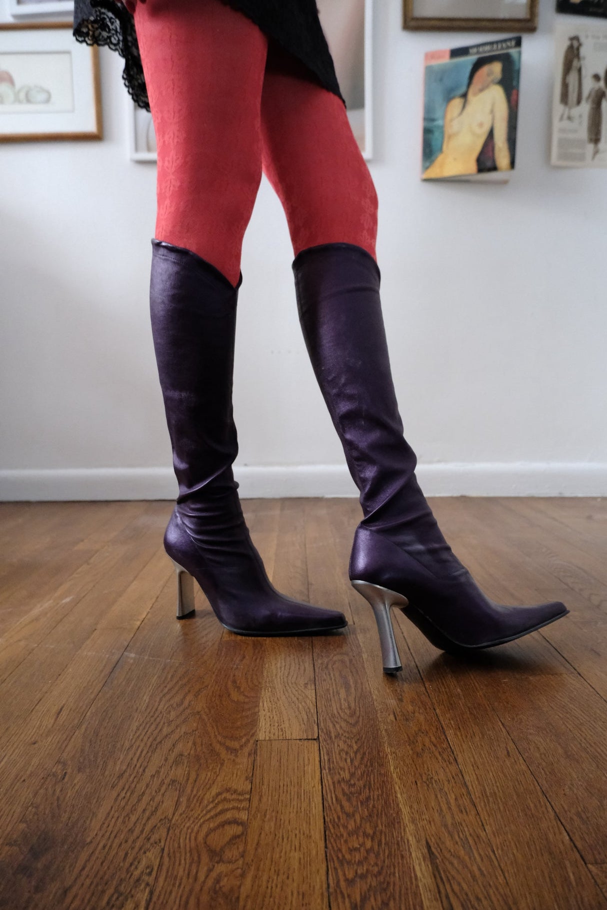 Plein Sud Metallic Leather Boots