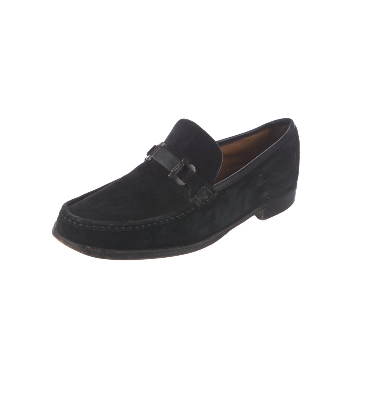 Navy Suede Salvatore Ferragamo Loafers