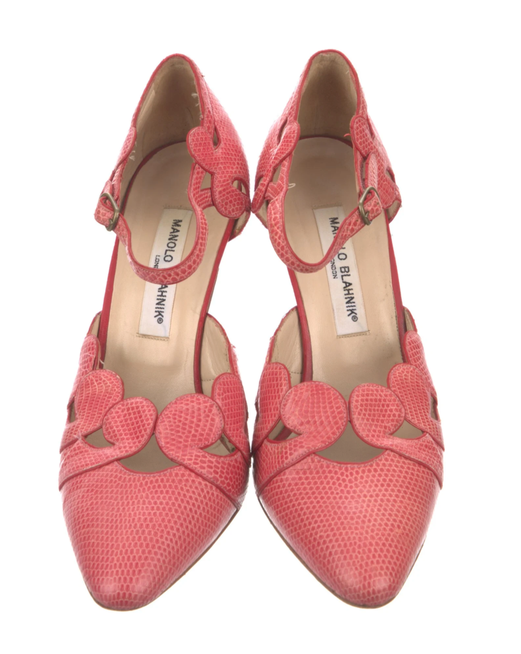 Manolo Blahnik Pink Leathercut Heels