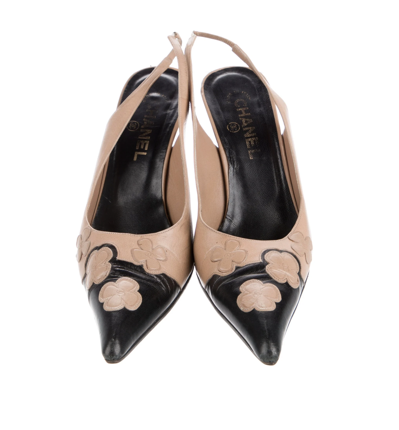 Chanel 2001 Interlocking CC Logo Slingback Pumps