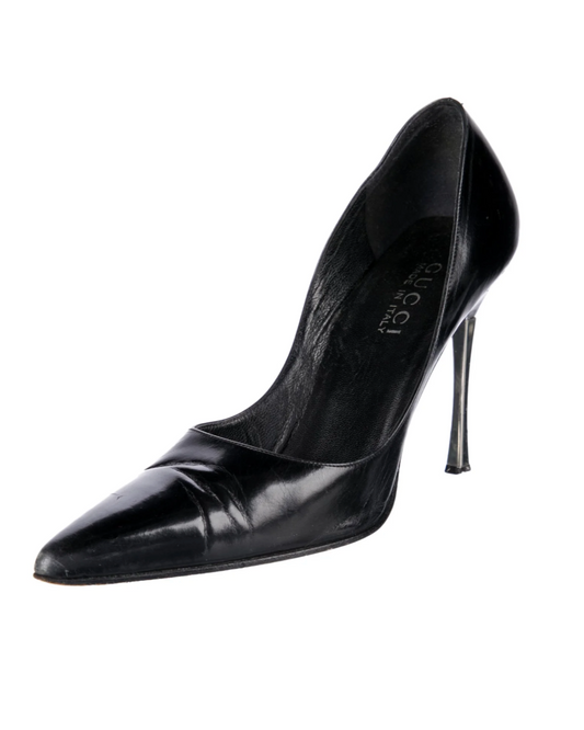 Gucci Leather D'Orsay Steel Heel Pumps