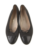 Chanel Canvas Bow Accents Ballet Flats