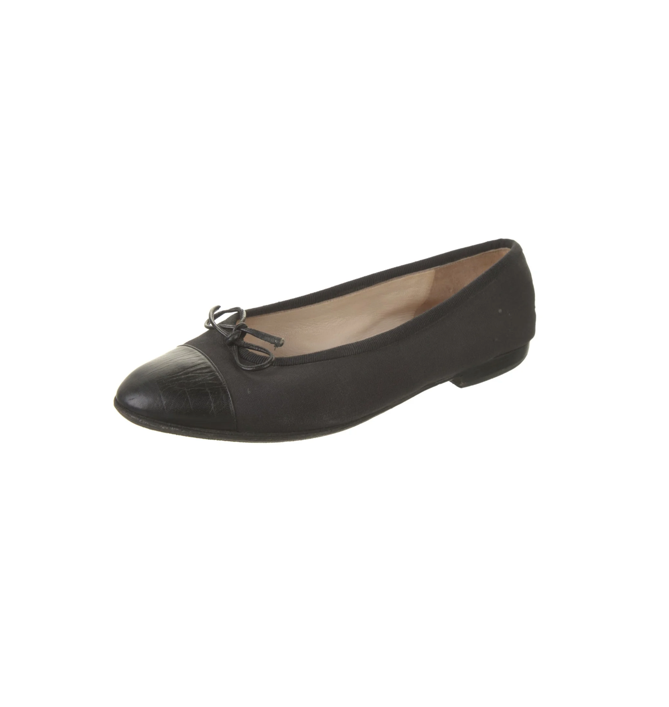 Chanel Canvas Bow Accents Ballet Flats