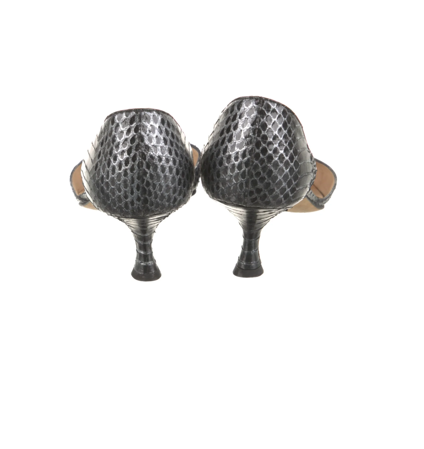 Manolo Blahnik Python Animal Print Kitten Heels