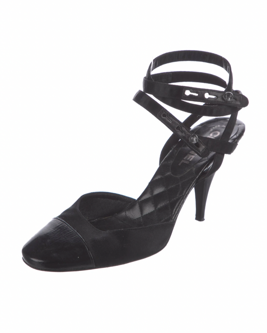 Chanel Satin Wrap-Up D'Orsay Pumps