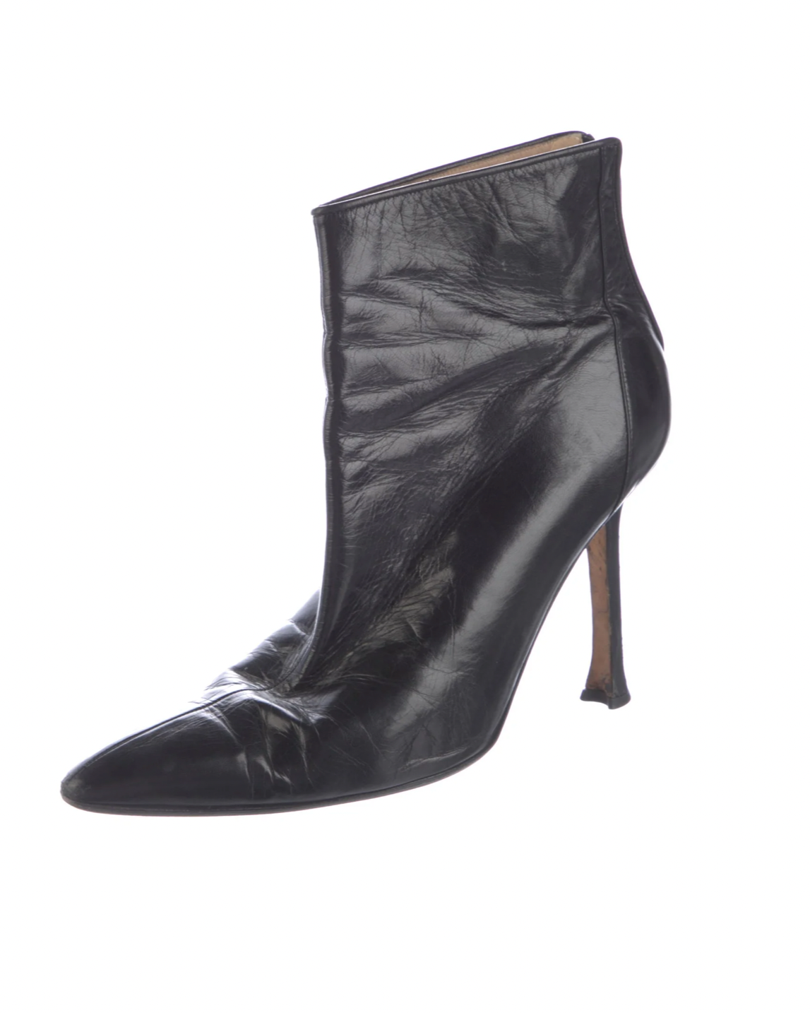 Manolo Blahnik Black Leather Boots