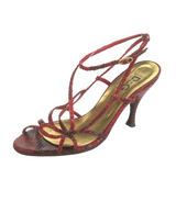 Dolce & Gabbana Red Snakeskin Sandals