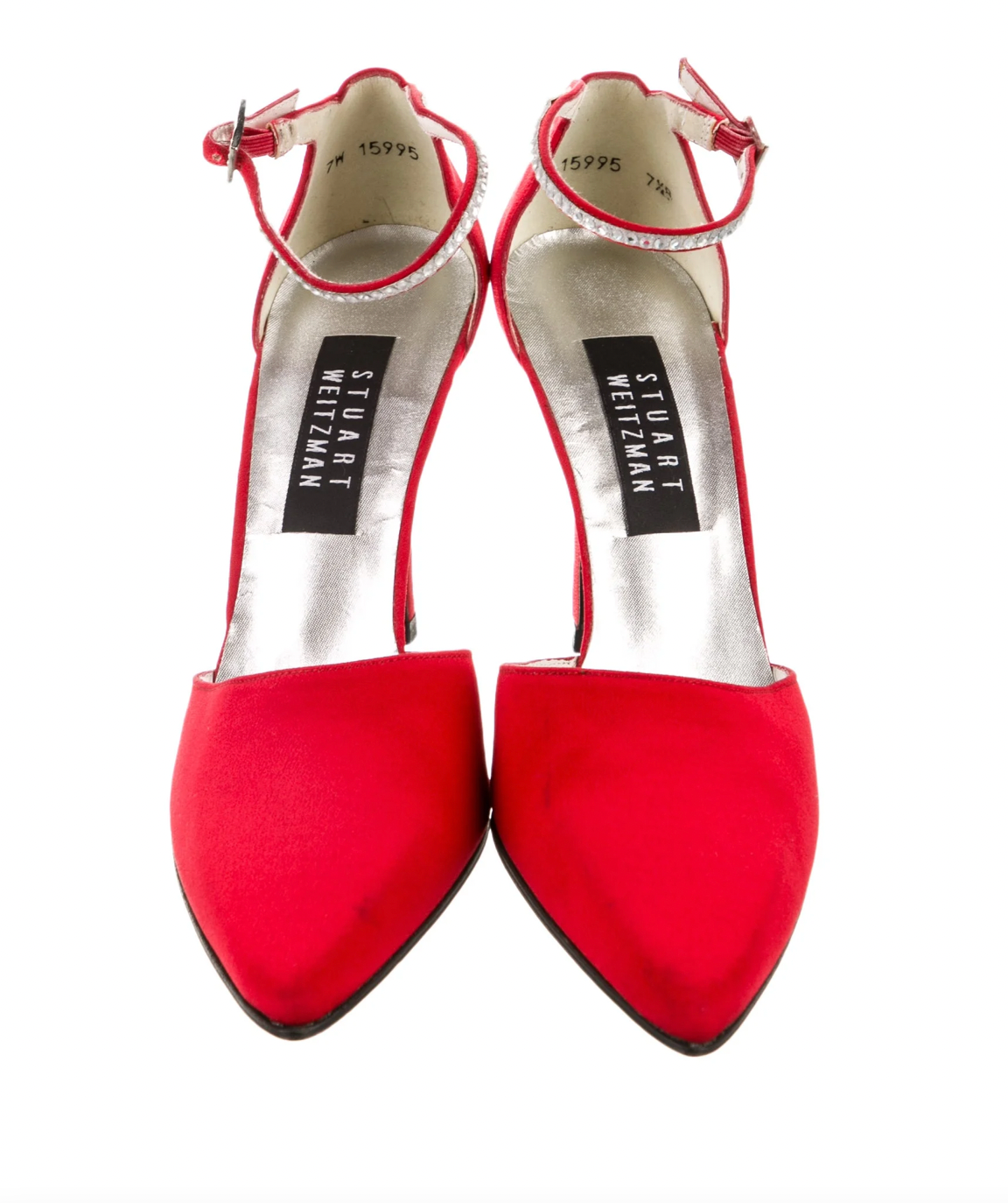 Stuart Weitzman Red Crystal Embellishments Pumps