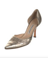 Manolo Blahnik Silver D'Orsay Pumps