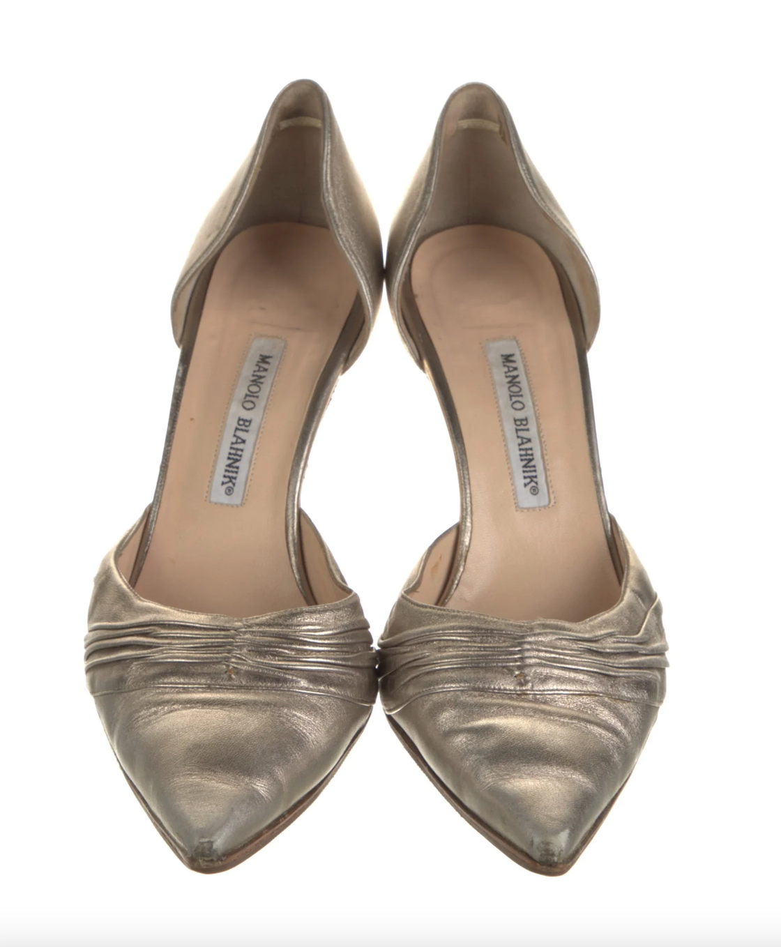 Manolo Blahnik Silver D'Orsay Pumps