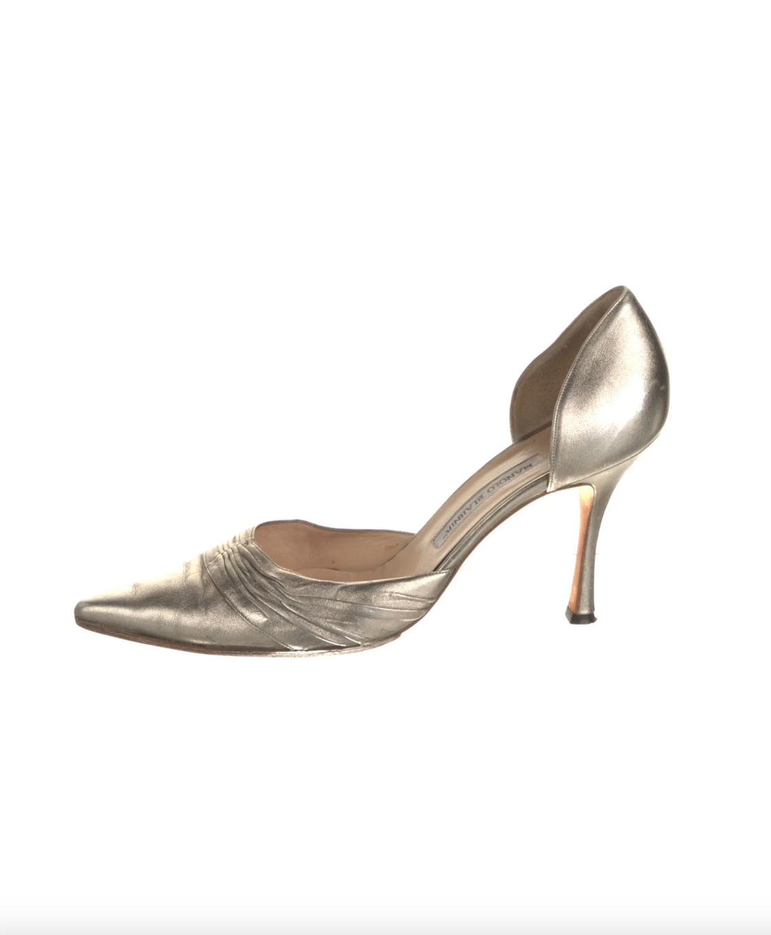 Manolo Blahnik Silver D'Orsay Pumps