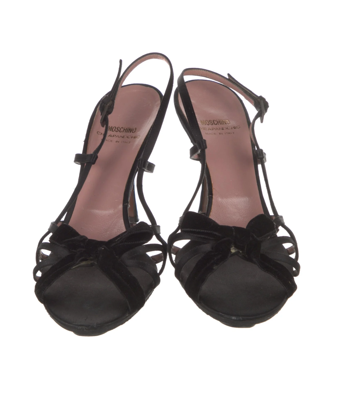 Moschino Suede Slingback Bow Heels