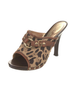 Dolce & Gabbana Canvas Cheetah Mules