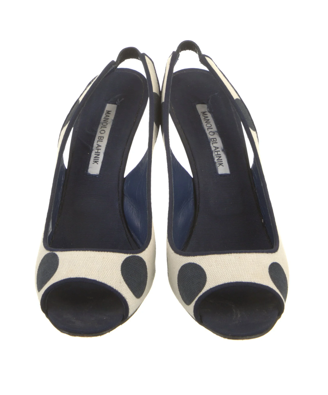 Manolo Blahnik Canvas Polka Dot Espadrilles